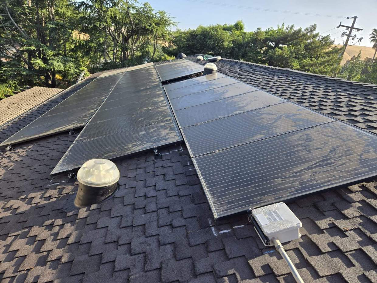 Finished battery installation for solar panel