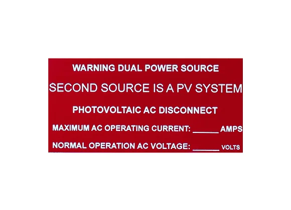 warning sign for dual power source